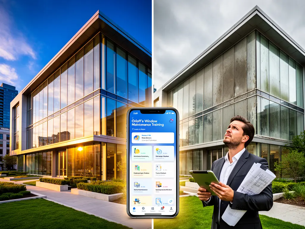 White-label window maintenance training app interface with architectural firm branding integration | Orloff's